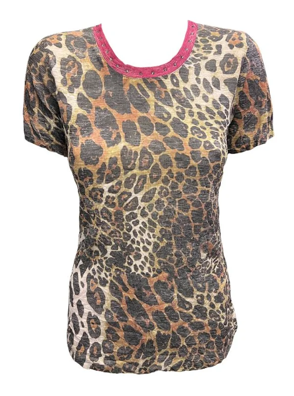 From Casual To Chic, All On Sale David Cline Sophia Short Sleeve V-Neck Top with Stones - Jungle