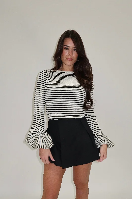 Exclusive Discount Striped Bell Sleeve Top