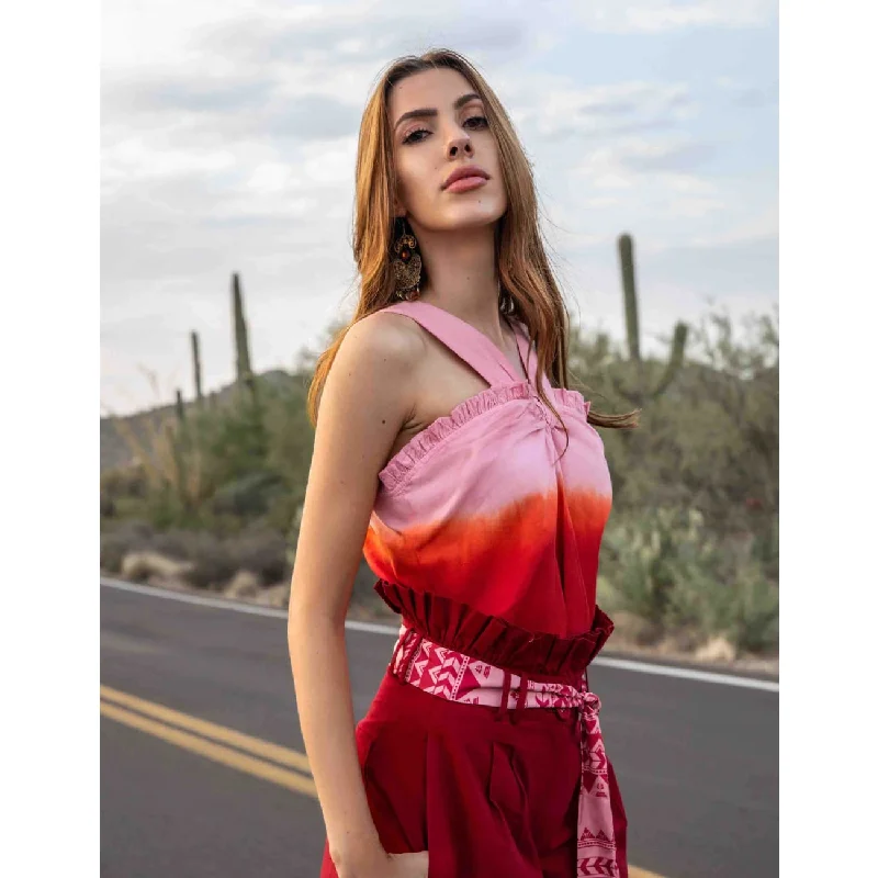 Top Deals Sunset Pink Ombre Top