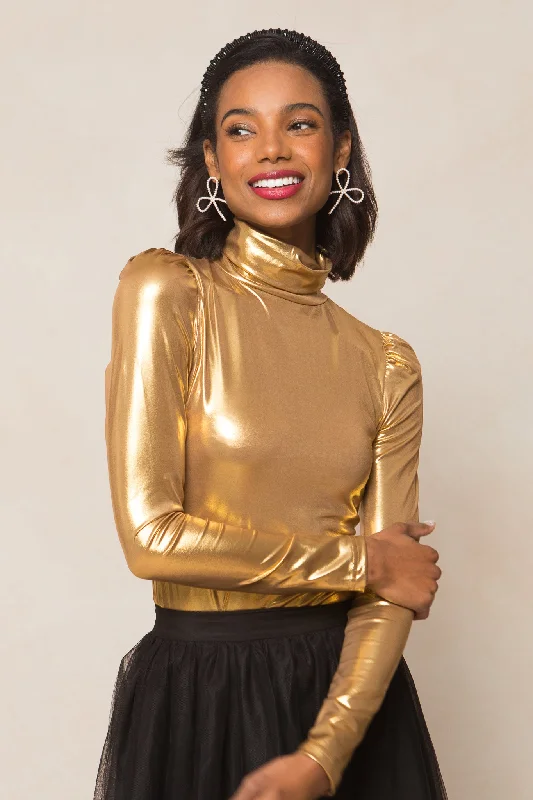 Vintage-Inspired Style Offers Aren Top in Metallic Gold - FINAL SALE