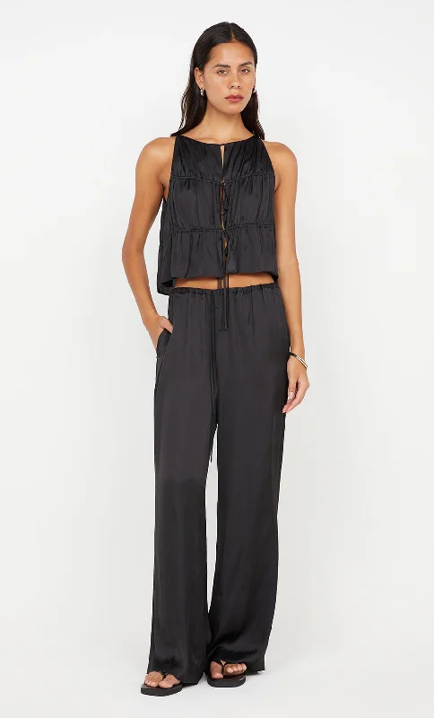 Seasonal Clearance DELPHI GATHERED TOP - BLACK