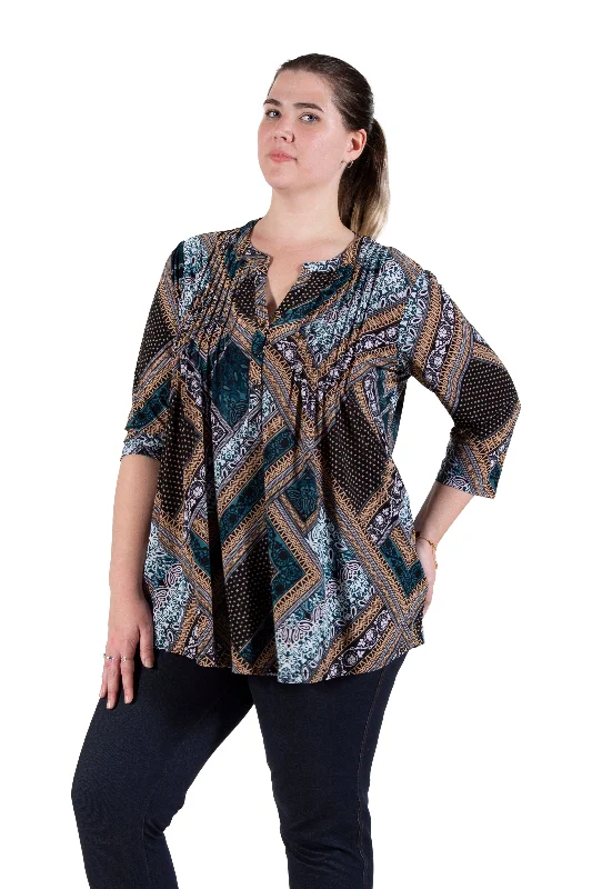 Special Sale – Don't Miss Out La Cera Plus Size Pleat Front Top