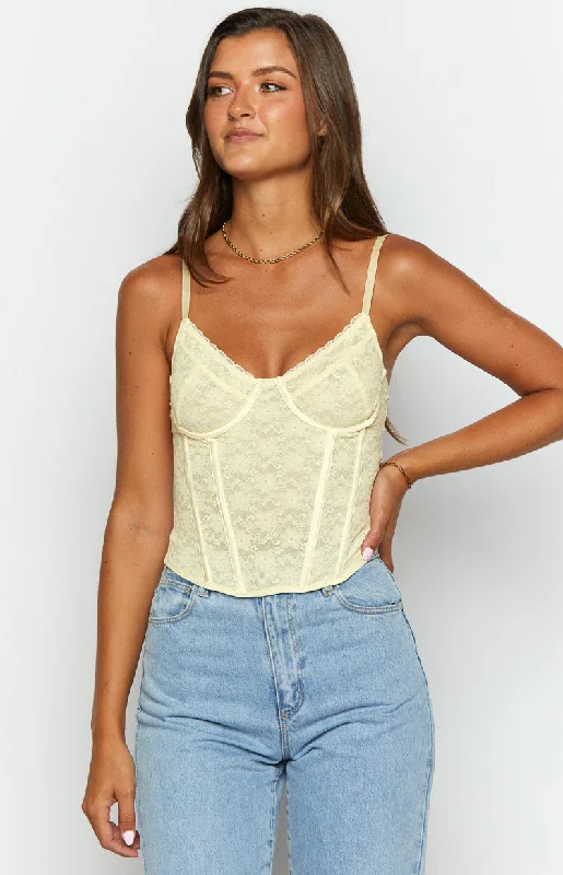 Hurry Before It's Gone Lace Lotus Cream Corset Top