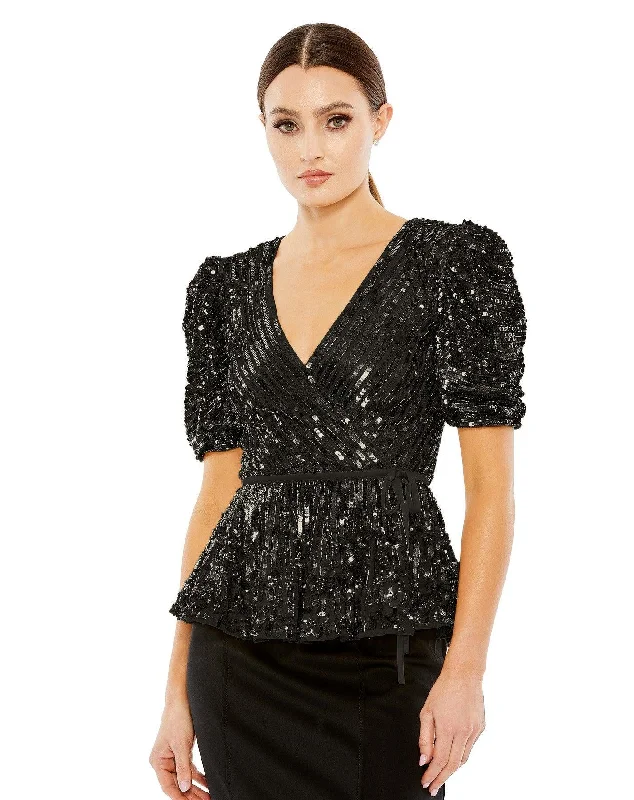 Limited Stock – Hurry Before It'S Gone Black XL Mac Duggal R5694 Beaded Sequin Short Sleeve Top Sale Limited Stock – Hurry Before It'S Gone Black XL Mac Duggal R5694 Beaded Sequin Short Sleeve Top Sale