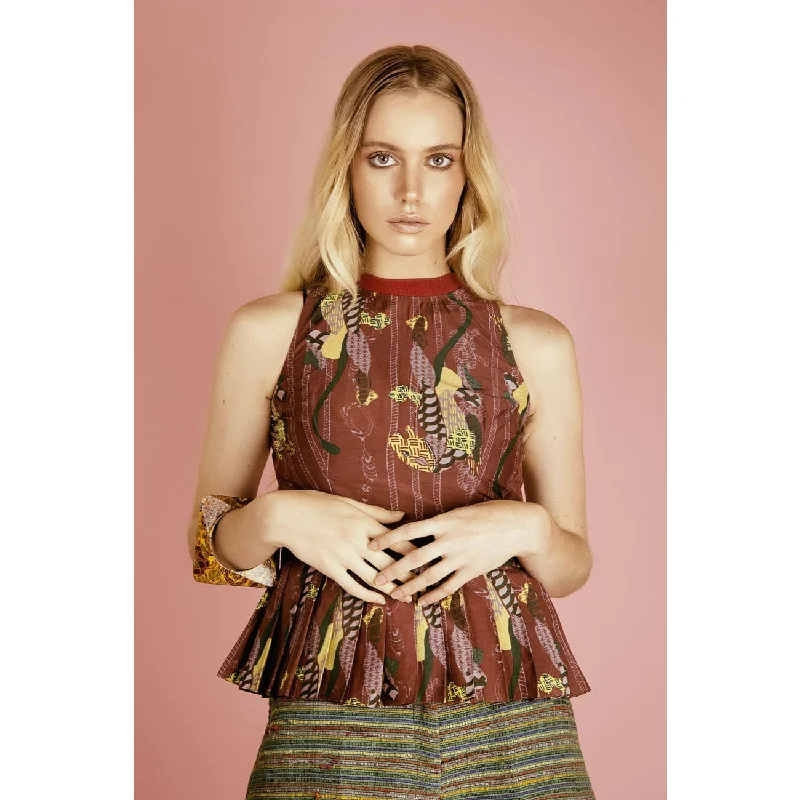 Iconic Styles, Incredible Discounts Sher Maroon Tiger Print Top
