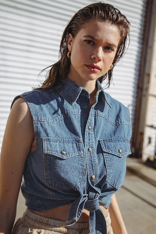 Shop Smart, Save More Before The Sale Ends KEEPER OF MY HEART DENIM TOP