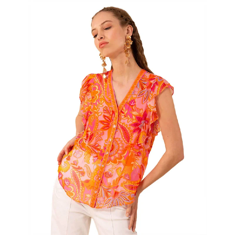 Exclusive Discounts Available Now Hale Bob Margaret Short Sleeve Top - Pink