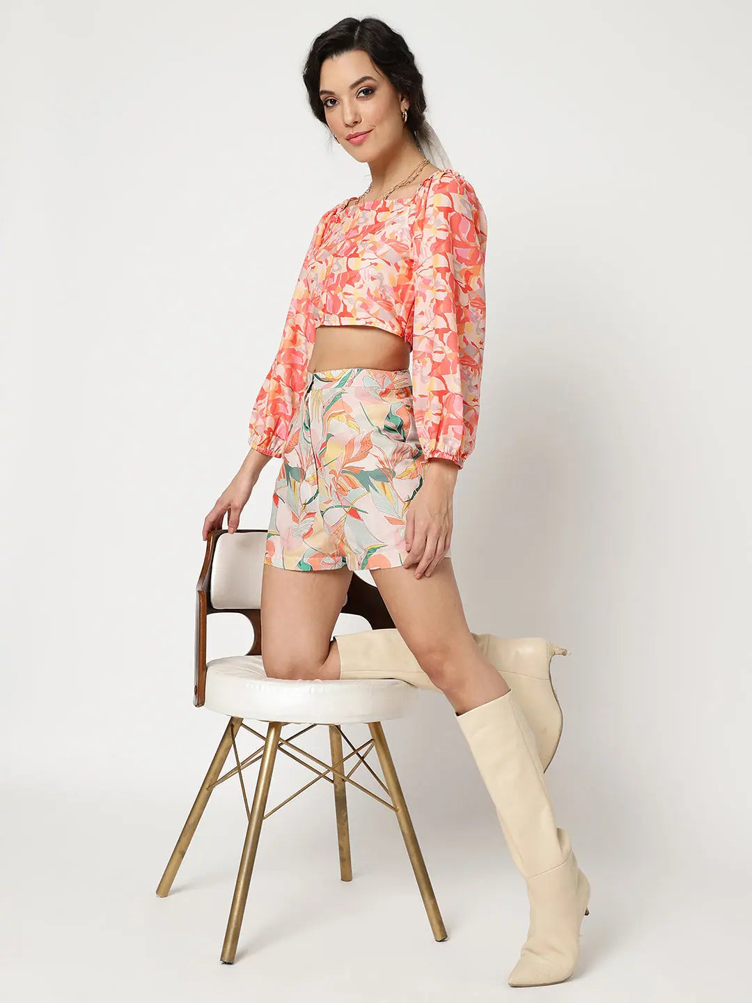 Refresh Your Wardrobe For Less This Weekend Digital Printed Crop Top With Shorts Set Refresh Your Wardrobe For Less This Weekend Digital Printed Crop Top With Shorts Set