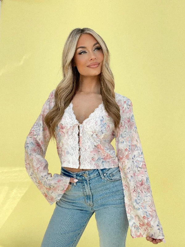 Fashion Forward, Function First Lace Garden Tie Top
