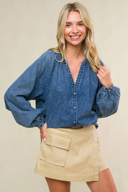 Hot Styles MUSING ABOUT YOU DENIM TOP