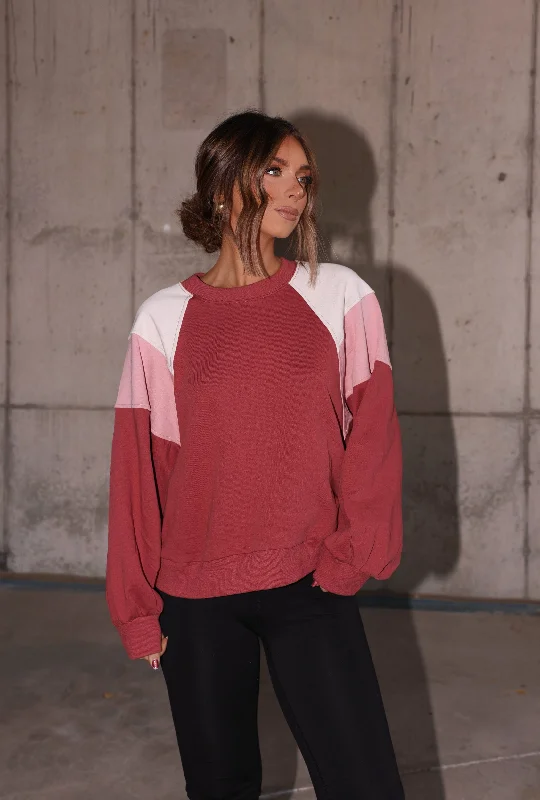 Minimalist Fashion Sale Colorblock Raglan Sleeve Top
