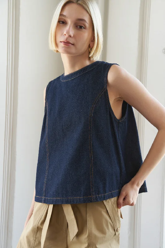 Shop Smart, Save More Before The Sale Ends SUNLIT SERENITY DENIM TOP
