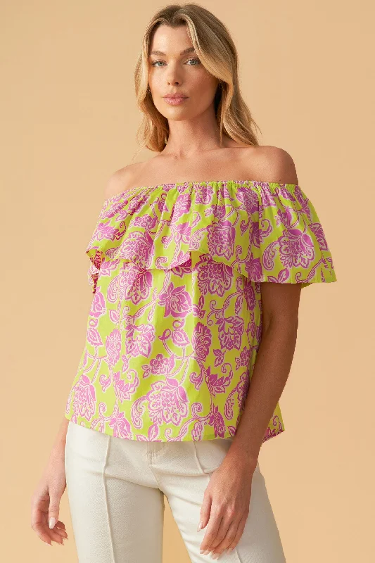 Elegant Designs At Reduced Prices FIND ME UNDER THE PALMS WOVEN TOP