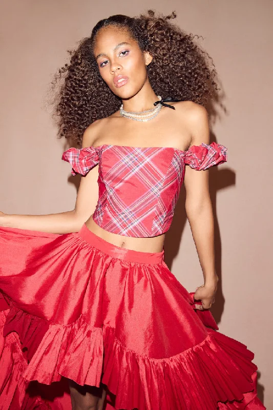 Explore What's New Maryjane Tartan Bustier Top