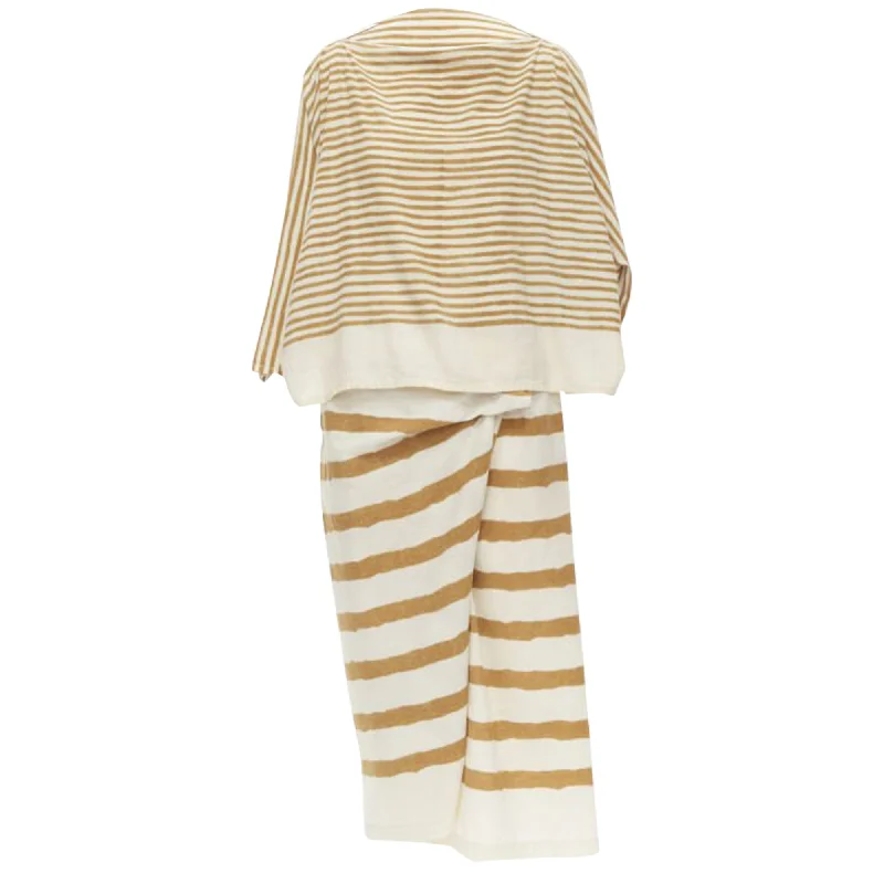 Modish Fashion Discounts Issey Miyake tribal stripe boxy top skirt set