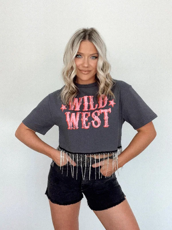 Evening Elegance Wild West Rhinestone Fringe Top