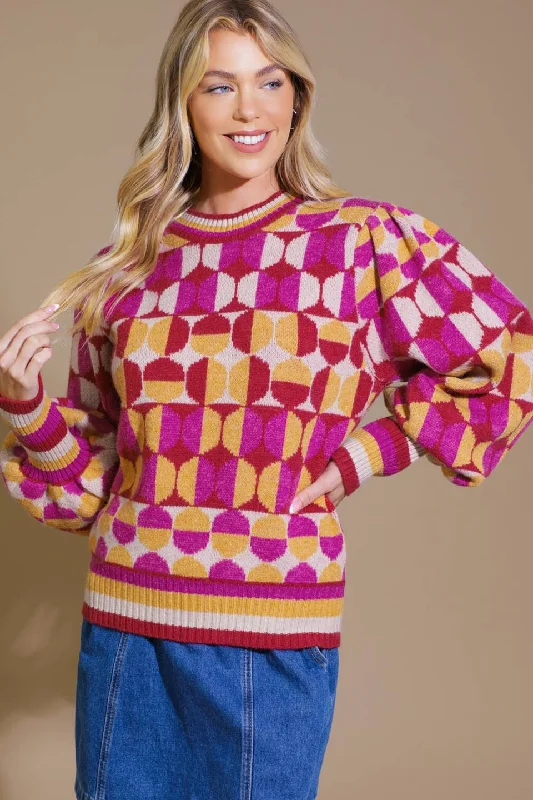 Valentine's Special CHEER YOU ON JACQUARD SWEATER TOP