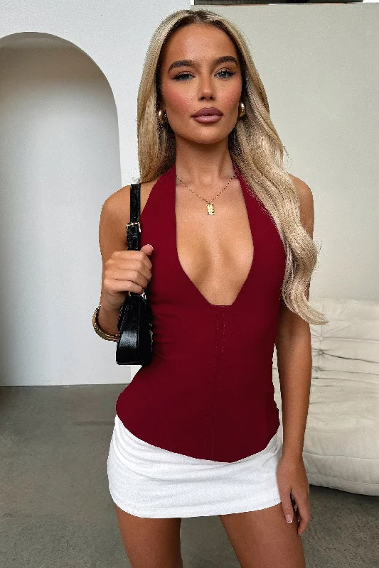 Athleisure Style Sale Bindi Top - Burgundy