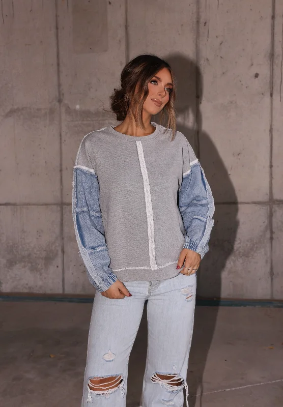 Absurdly Cheap Sale Washed Oversized Denim Top