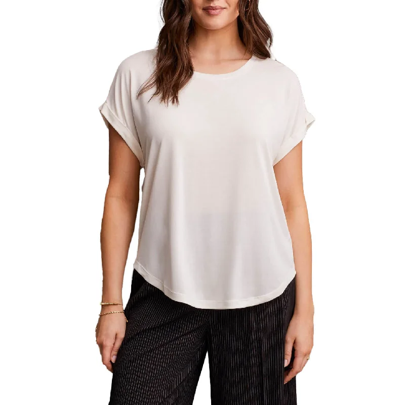 New Season Fashion Preview Tribal Crew Neck Liner Top With Cuff - Cream