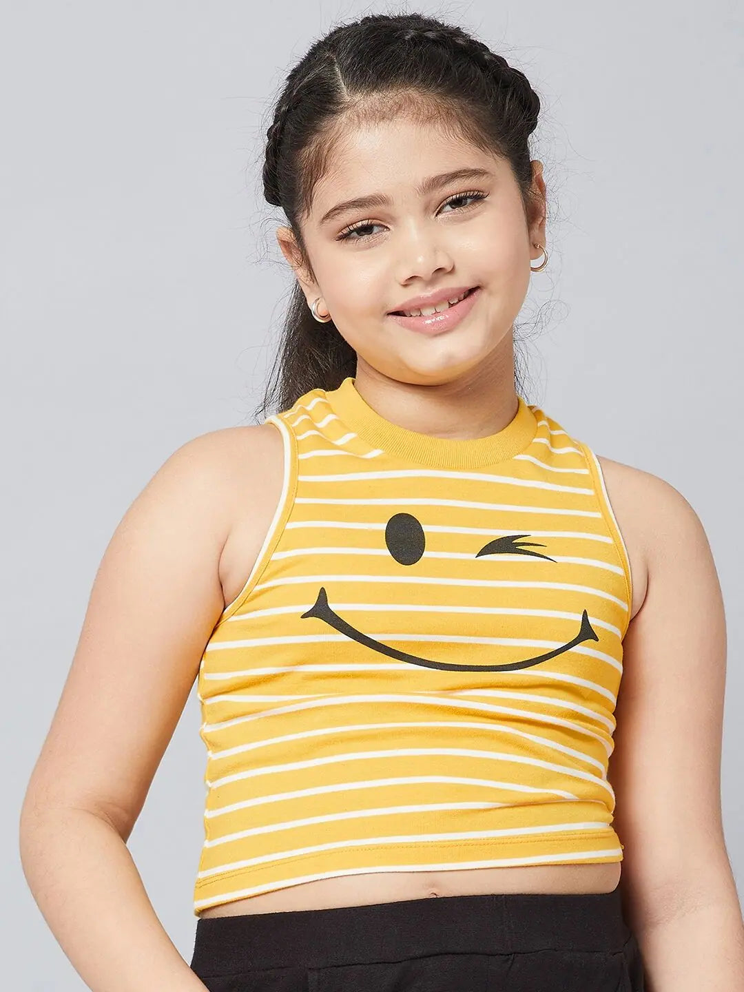 Exclusive Markdowns For A Short Time Girl's Overall Printed Top Yellow