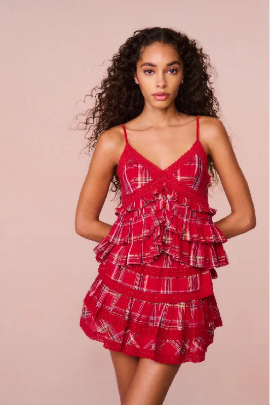 Exclusive Fashion Deals Abbott Tartan Ruffle Top