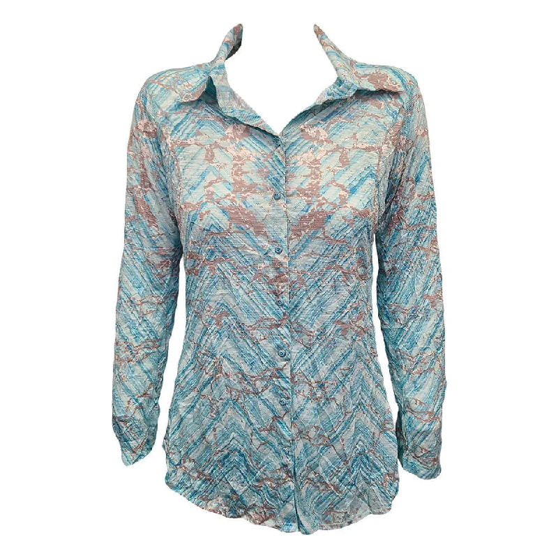 Unleash Your Fashion David Cline Kahlani 3/4 Sleeve Top - Aqua