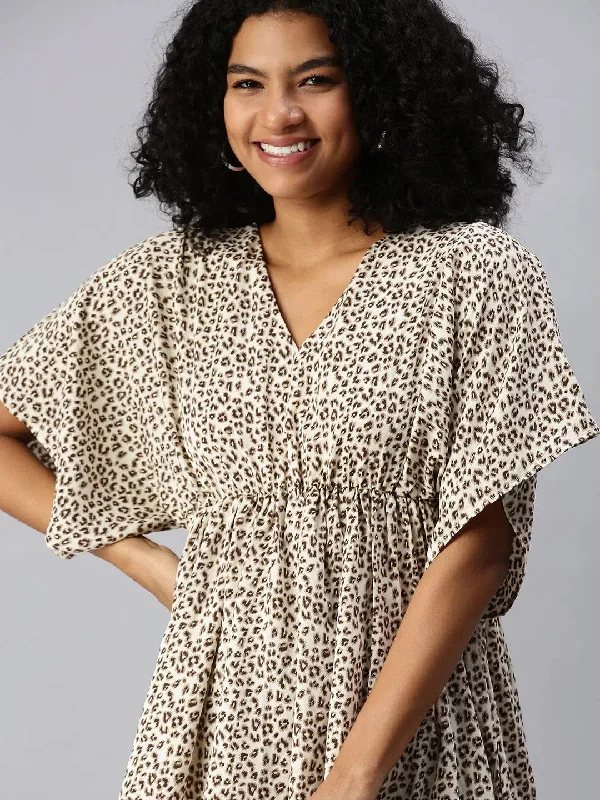Contemporary Chic Promotions Women's Beige Abstract Empire Top-AE-9933-Beige