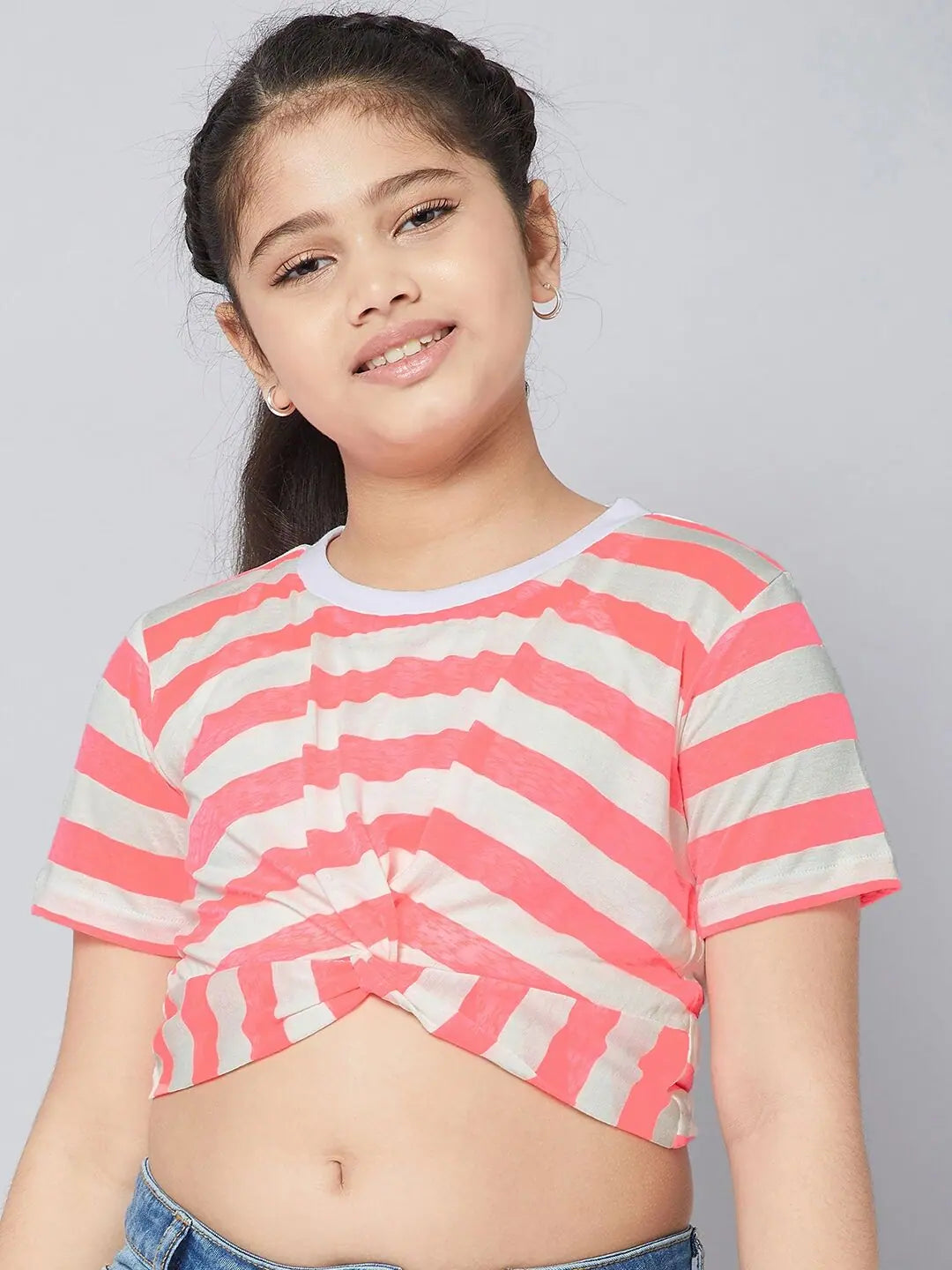 Forward Trendsetter Girl's Temporal Pink Printed Top