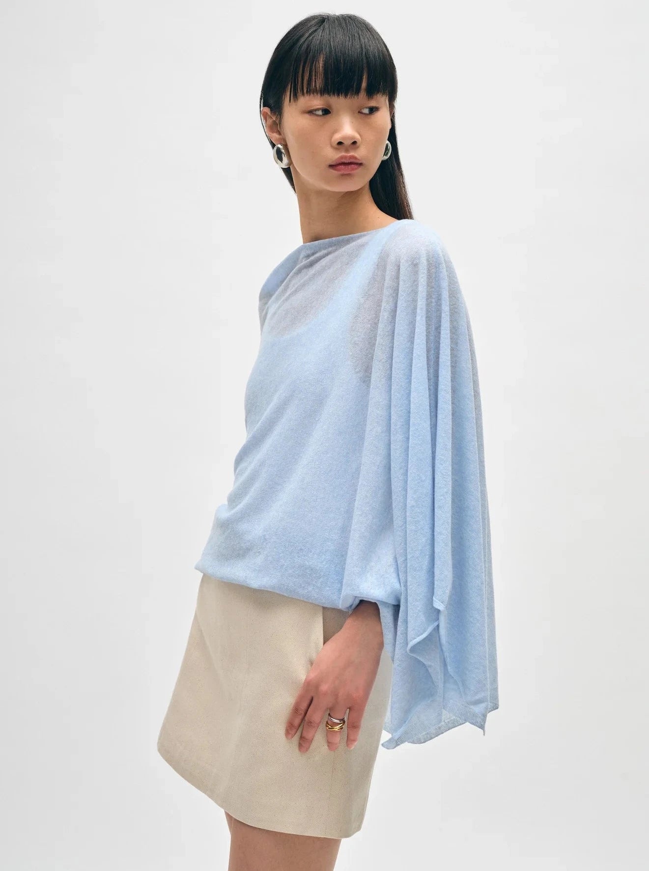 Flirty Fashion Discounts Wave Heather Linen Blend Two Way Topper
