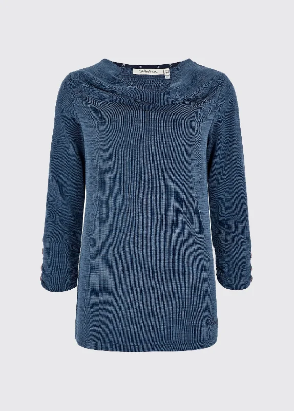 Elegant Style Hillgrove cowl neck top - Navy