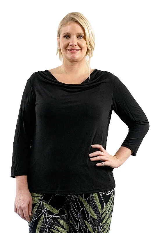 Inspired By You, Designed For You Plus Size La Cera Solid Cowl Neck Top
