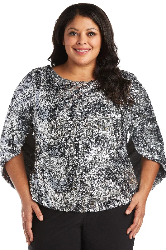 Big Savings On Must-Have Items R&M Richards 7550W Plus Size One Piece Drape Back Top