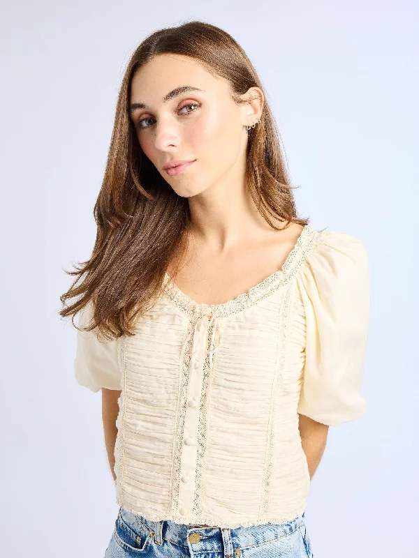 Fashion Forward Femininity Ophelia Top in Ivory