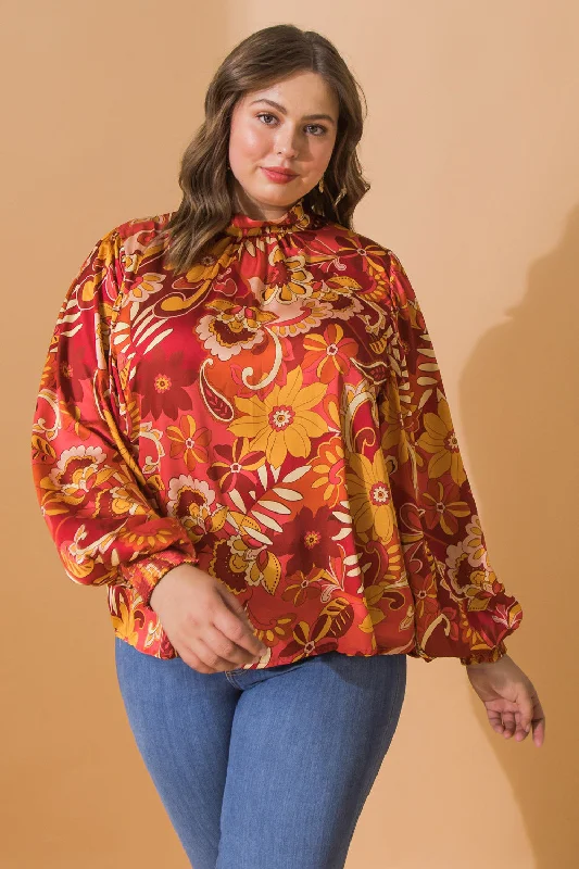 Fashion Forward, Function First TANGERINE QUEEN WOVEN TOP
