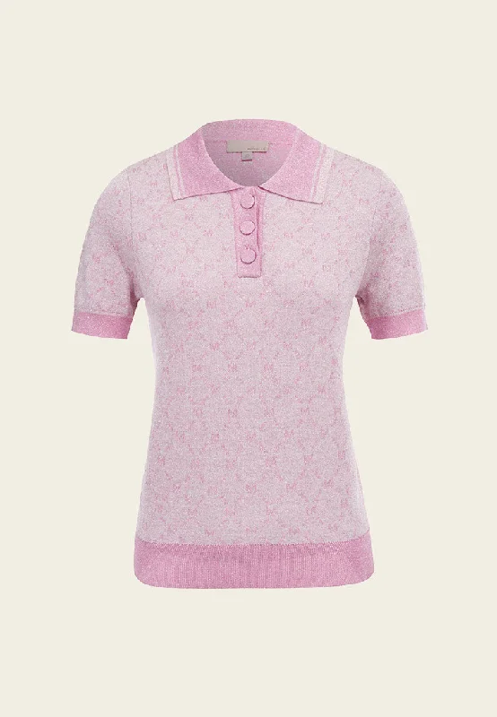 Special Offers You Can't Miss MOISELLE Monogram Knit Polo Top