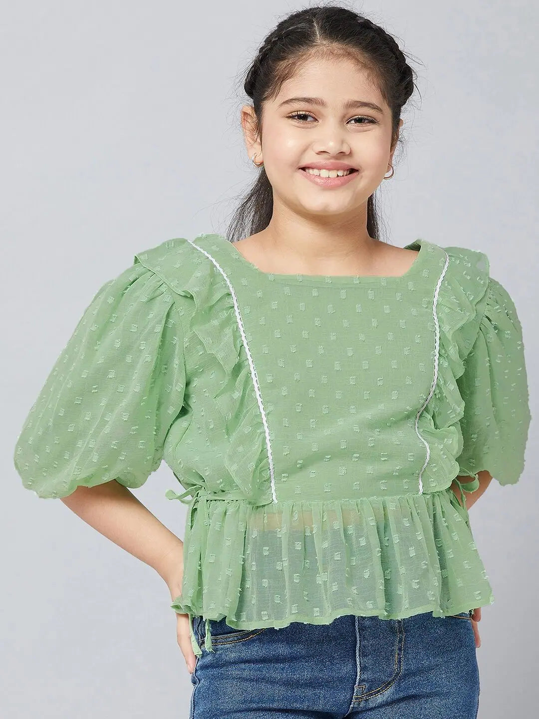Flash Sale Now Girl's Curve Pro Solid Top Green