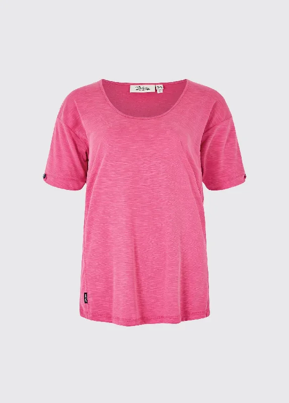 Chic Trends Unveiled Cloyne Short Sleeved Top - Cerise