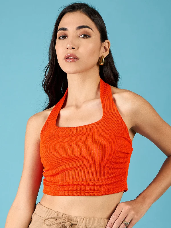 Trend Leading Collection Stretchable Square Neck Halter Top