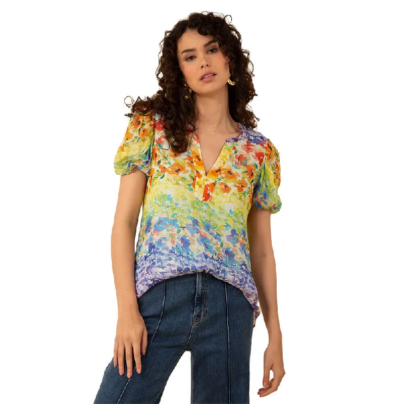 Flash Sale – Shop Before It Ends Hale Bob Ana Short Sleeve Top - Blue