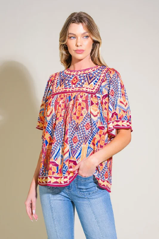 Relaxed Style Deals SPARKLY ENERGY WOVEN TOP