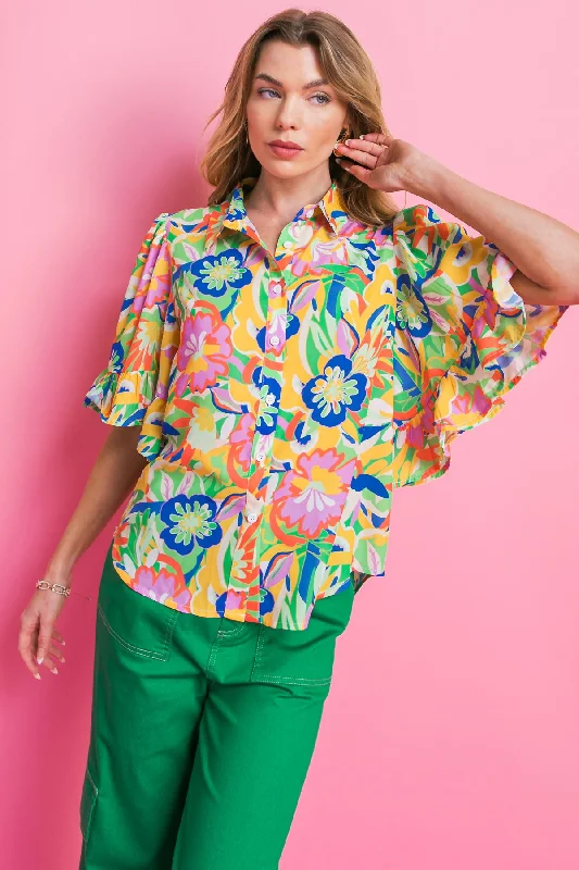 Flirty Fashion Discounts READY TO GET AWAY WOVEN TOP