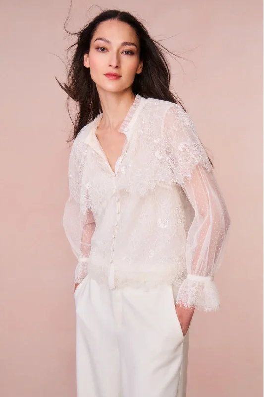 Urban Fashion Duquette Sheer Lace Top - IVORY