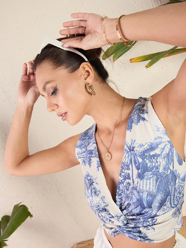 Friday Deals You Can't Resist Cotton Stretchable Knotted Short Top
