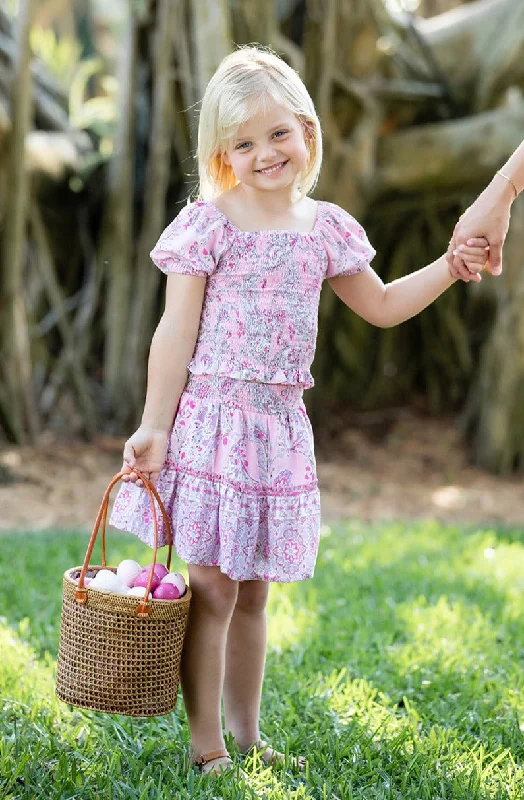 Special Offers, Don't Miss Girl's Kiki Set Top +Skirt / Pink Paisley