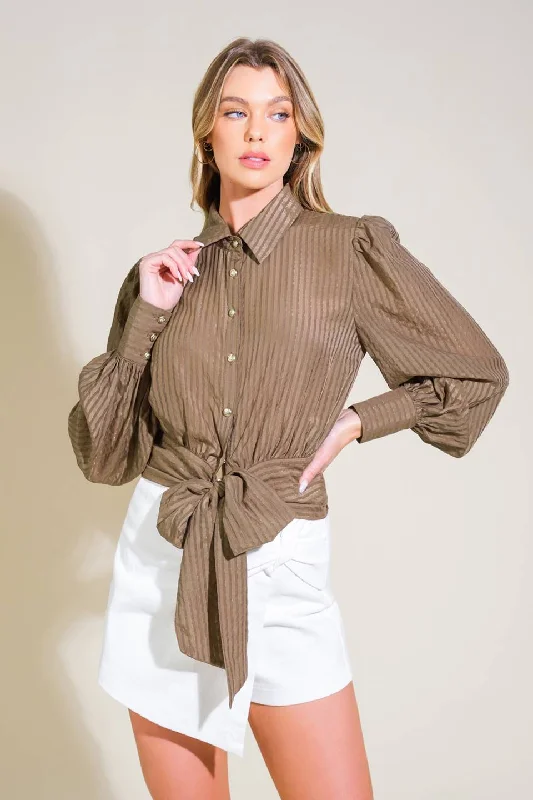 Fashion-Forward BEHIND THE GRIN WOVEN TOP