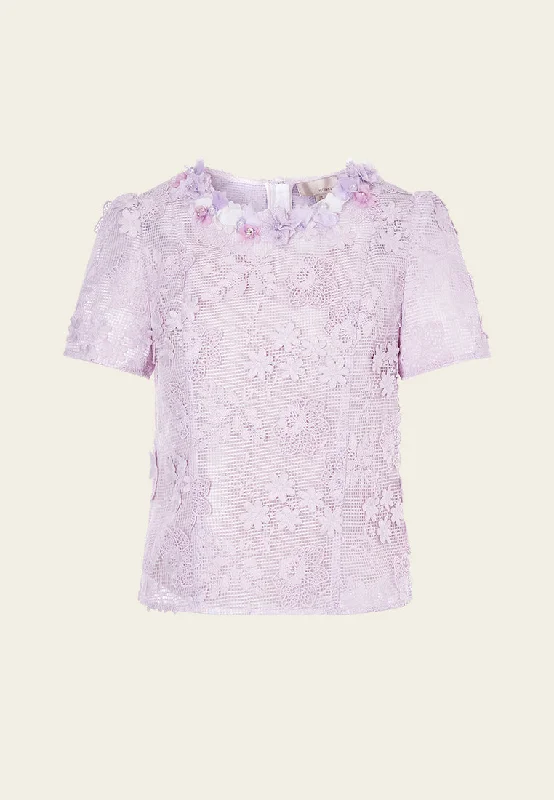 Saturday Savings – Your Favorite Items On Sale Lilac Round Neck Lace Top