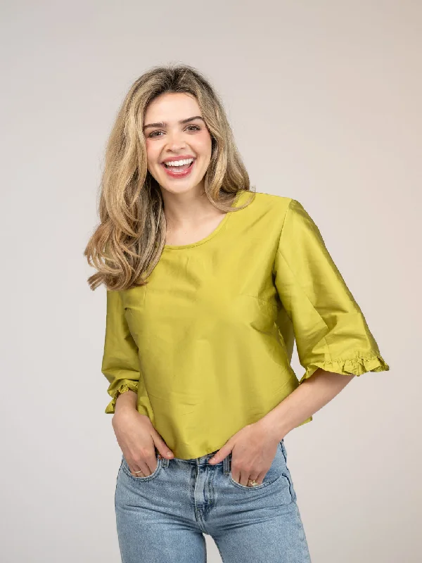 Big Savings On Trendy Styles The Waverly Top | Chartreuse Taffeta