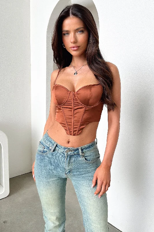 Fashion Sale Fauna Corset Top - Brown