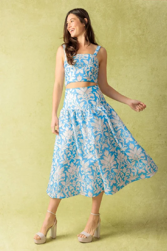 Trendy Threads LITTLE MOMENTS WOVEN TOP AND SKIRT SET